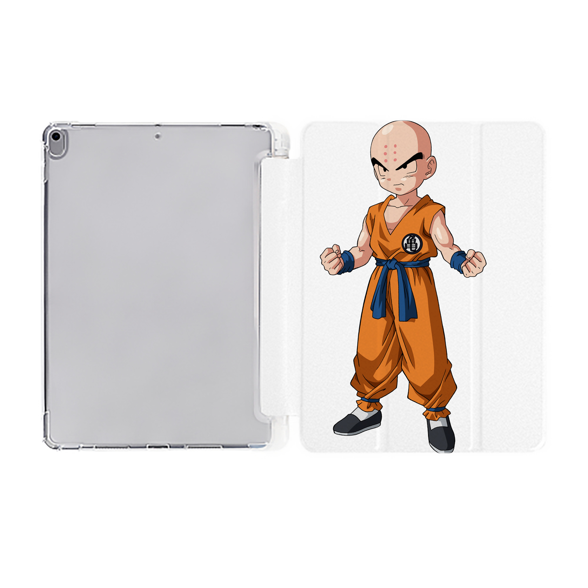 （画像用） ドラゴンボール クリリン DRAGON BALL krillin IPad ケース ペン収納付き 三つ折りスタンド PUレザー×シリコン 対応機種9.5/10.5/10.9インチ